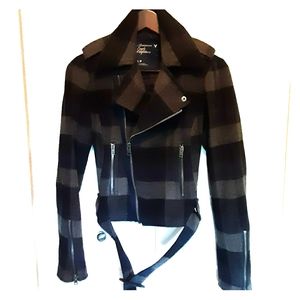 AE buffalo check moto jacket